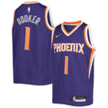 Youth Devin Booker Phoenix Suns Nike Purple Icon Edition Swingman Jersey product image 1, provided for visual reference and