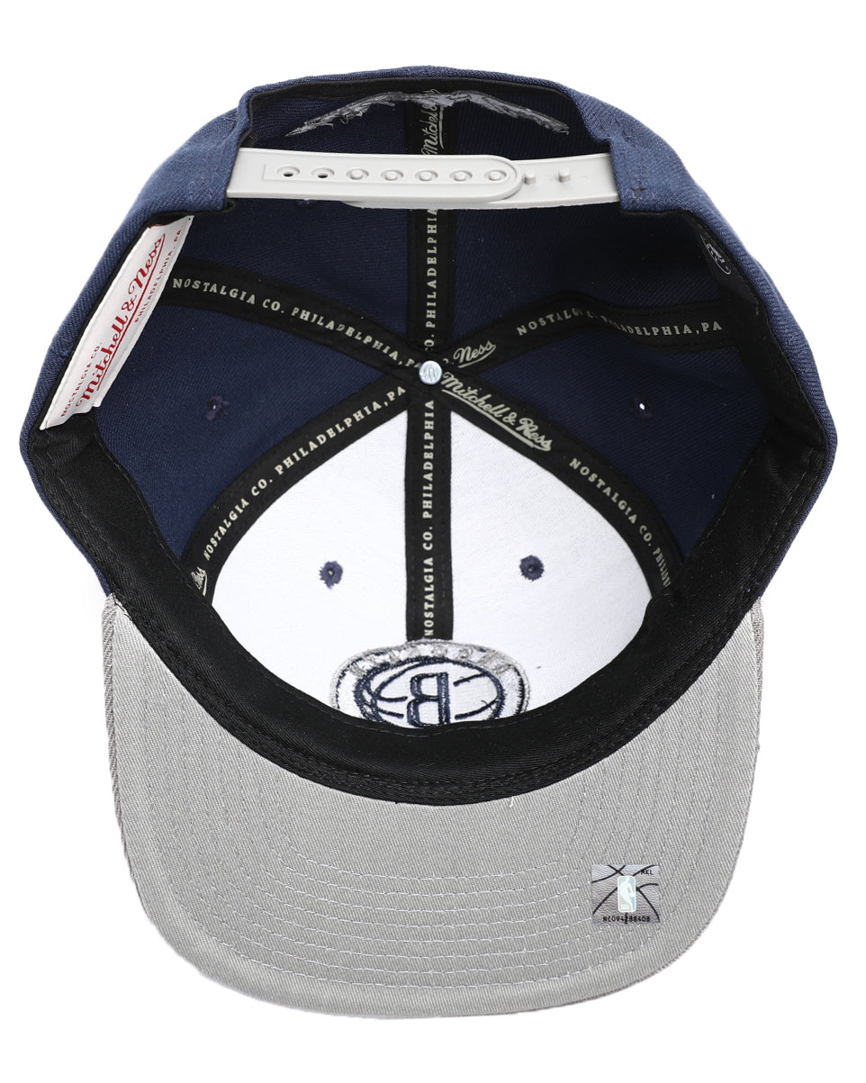 Brooklyn Nets NBA Navy Spirit Mitchell & Ness Snapback for Men product image 3, provided for visual reference and product