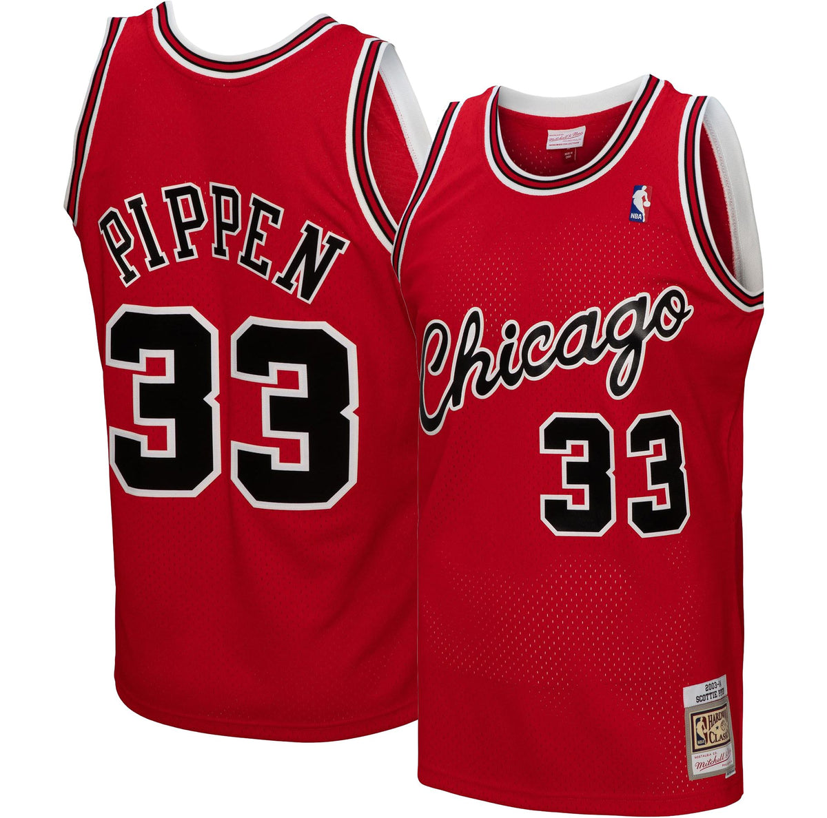 Mens Chicago Bulls Scottie Pippen Mitchell & Ness Red 2003 Hardwood Classics Swingman Jersey product image 1, provided for