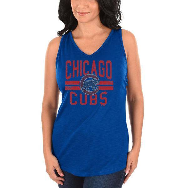 Chicago Cubs Majestic Women Four Seamer Tank Top - Royal product image 1, provided for visual reference and product detail
