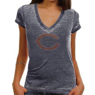 Womens Chicago Bears Fade Route Bling T-Shirt product image 1, provided for visual reference and product detail review
