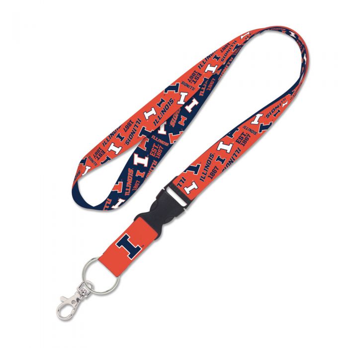Illinois Fighting Illini 1867 Double Sided Lanyard With Detachable Buckle By Wincraft product image 1, provided for visual