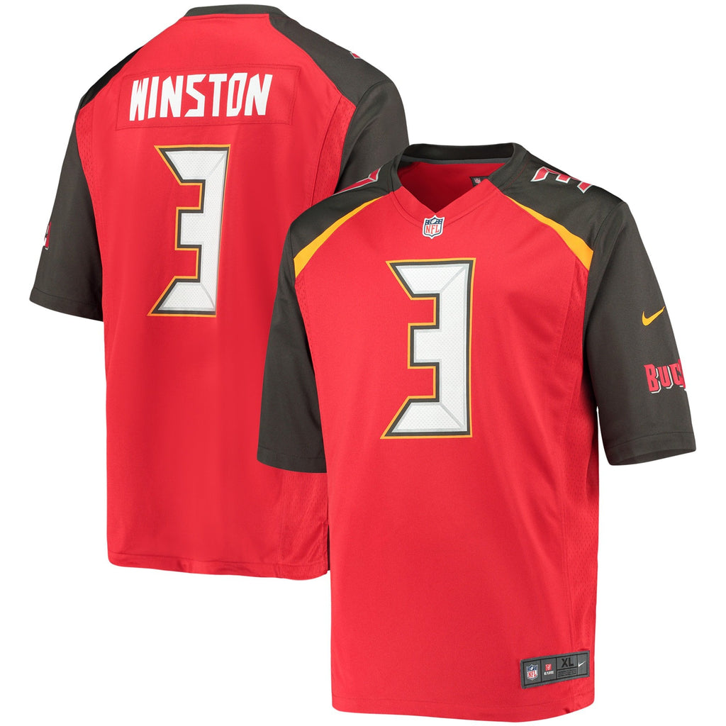 Tampa Bay Buccaneers Jameis Winston Nike Red Game Jersey for Men product image 1, provided for visual reference and product