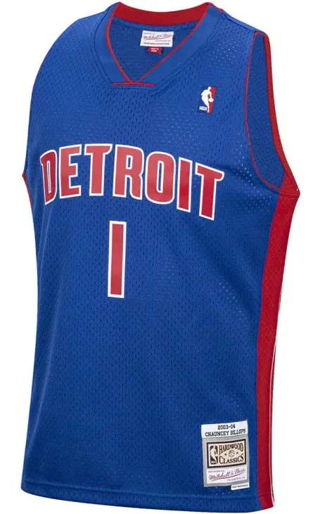 Detroit Pistons Chauncey Billups 2003-04 Royal Mitchell & Ness NBA Men Hardwood Classic Swingman Jersey for Men product