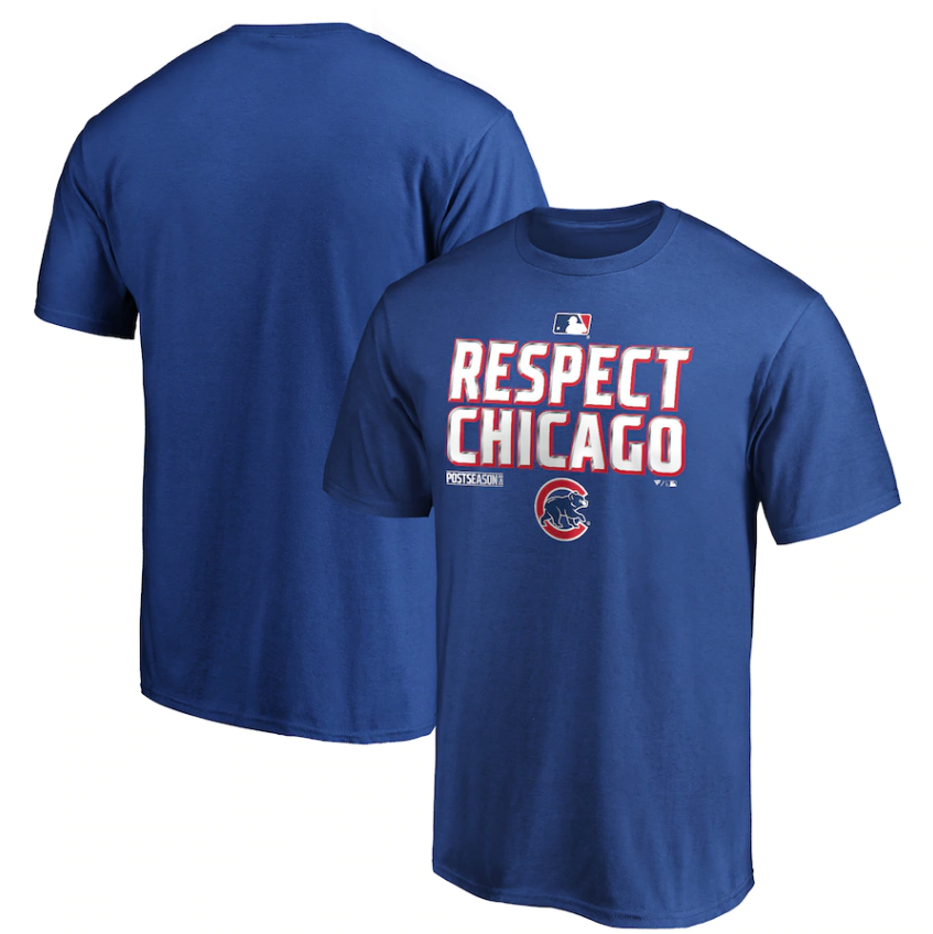 Chicago Cubs Fanatics Branded Royal 2020 Postseason Locker Room T-Shirt for Men product image 1, provided for visual