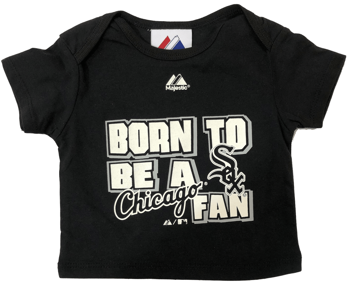 Infant Chicago White Sox "Born To Be" Black T-Shirt product image 1, provided for visual reference and product detail review