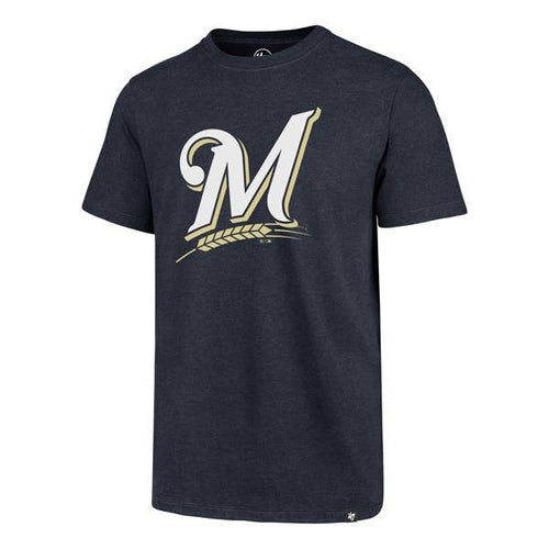 47 Brand Men MLB Milwaukee Brewers Fall Navy Club T-Shirt product image 1, provided for visual reference and product detail