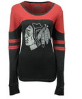 Chicago Blackhawks NHL Touch By Alyssa Milano Red/Black Hat Trick Long Sleeve Thermal T-Shirt for Women product image 1,