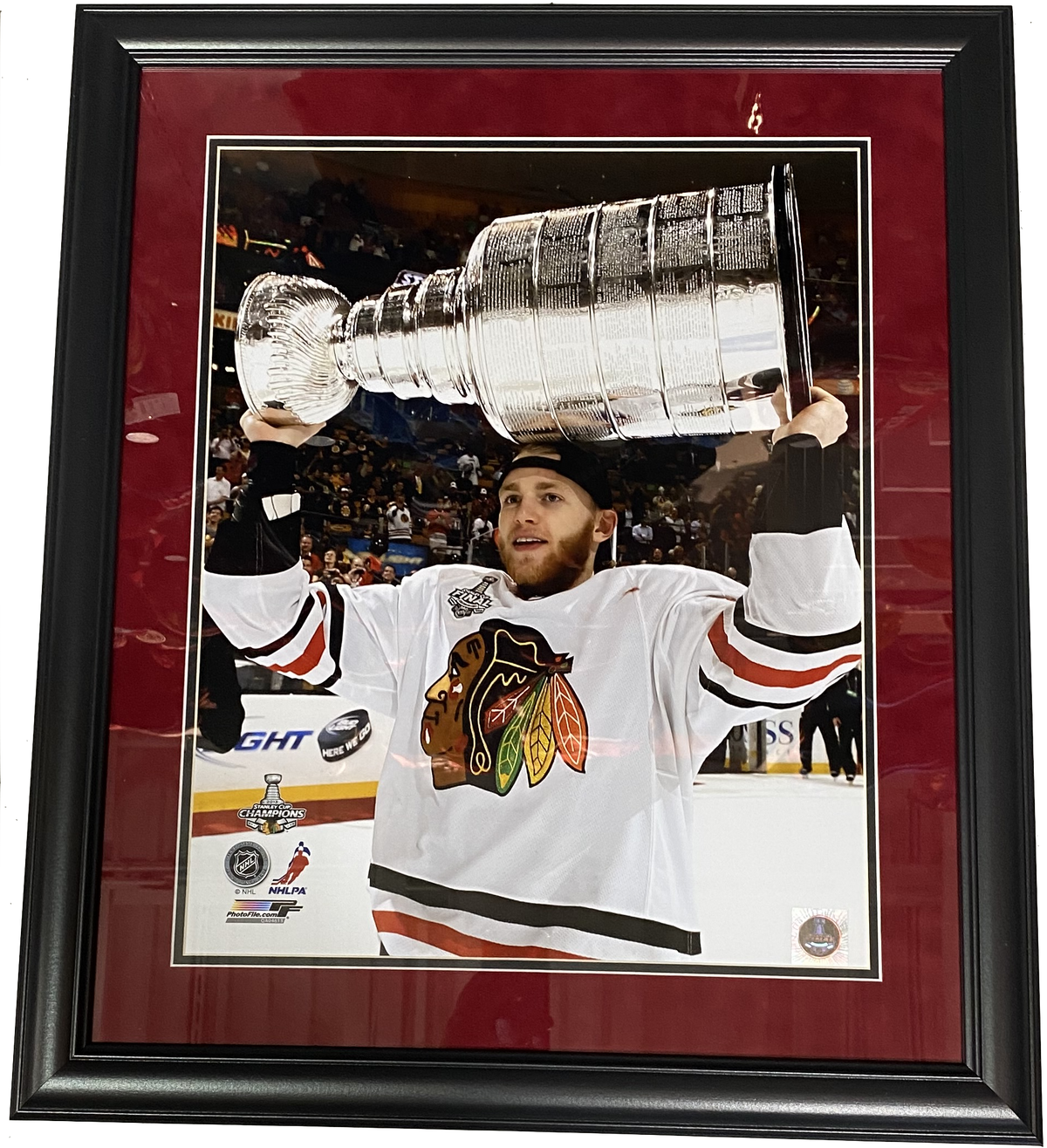Chicago Blackhawks Patrick Kane 2013 Stanley Cup 18" x 21" Framed Photo product image 1, provided for visual reference and