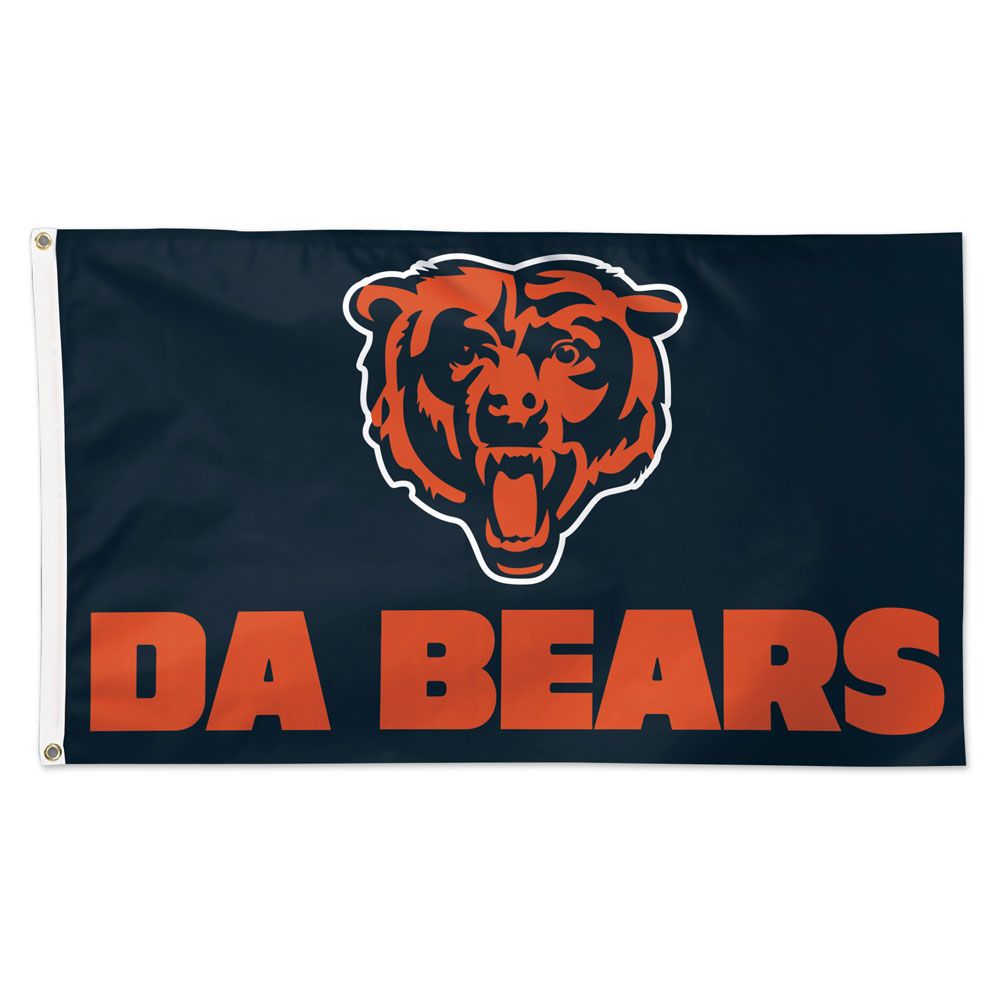 Chicago Bears "DA BEARS" 3x5 Bear Head Logo Deluxe Flag product image 1, provided for visual reference and product detail