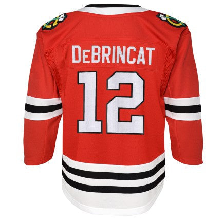 Youth Alex DeBrincat Chicago Blackhawks Red Premier Jersey product image 1, provided for visual reference and product detail