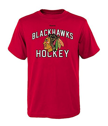 Reebok Chicago Blackhawks Red Team Logo Ultimate T-Shirt product image 1, provided for visual reference and product detail