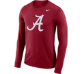 Nike Men Alabama Crimson Tide Crimson Dri-FIT Logo Long Sleeve Shirt product image 1, provided for visual reference and