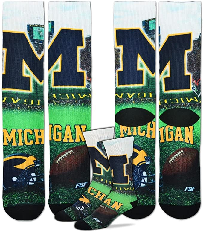 Michigan Wolverines Adult NCAA Mascot Socks product image 1, provided for visual reference and product detail review