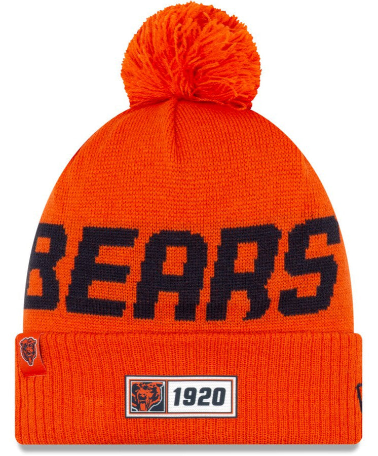 Chicago Bears New Era Orange 2019 NFL Sideline Road Reverse Sport Knit Hat - Head for Men product image 1, provided for