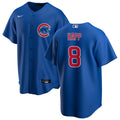 NIKE Men Ian Happ Chicago Cubs Blue Alternate Premium Stitch Replica Jersey product image 1, provided for visual reference