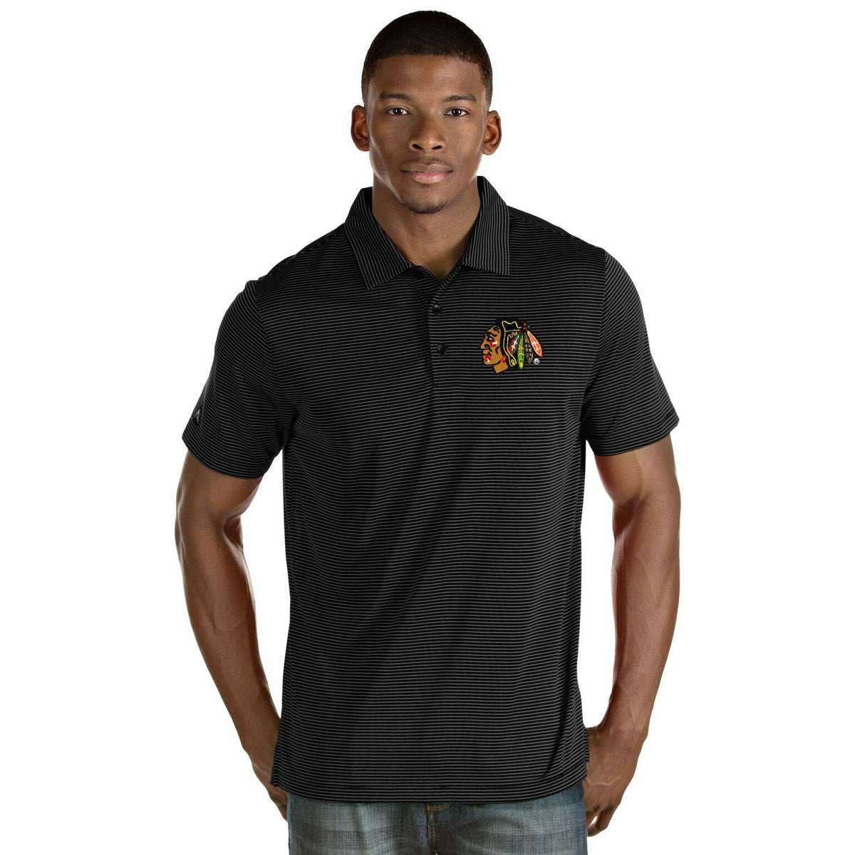 NHL Chicago Blackhawks Antigua Quest Polo for Men product image 1, provided for visual reference and product detail review