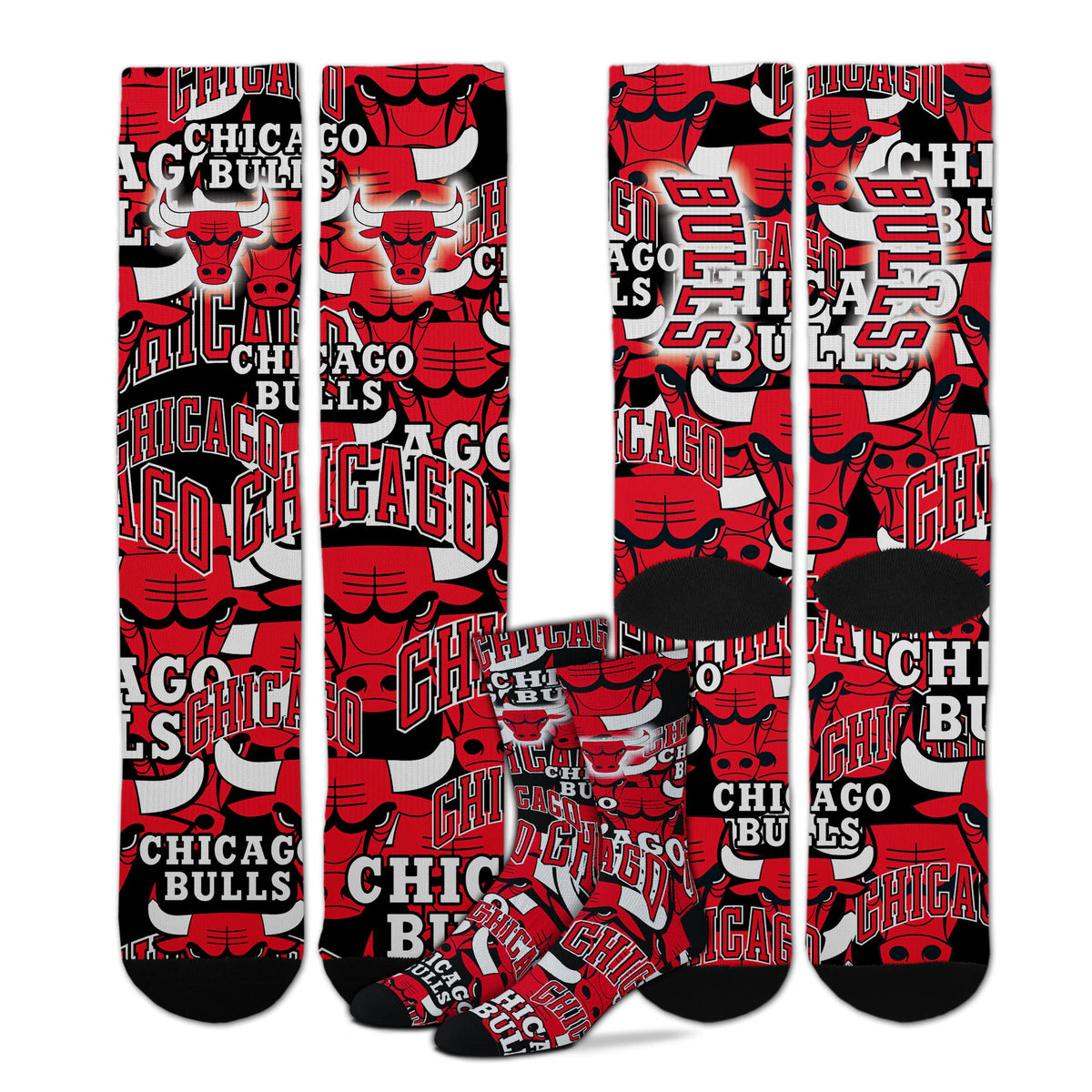 Adult Chicago Bulls NBA Montage FBF Socks product image 2, provided for visual reference and product detail review