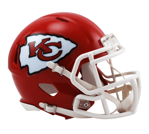 Kansas City Chiefs Speed Mini Helmet product image 1, provided for visual reference and product detail review