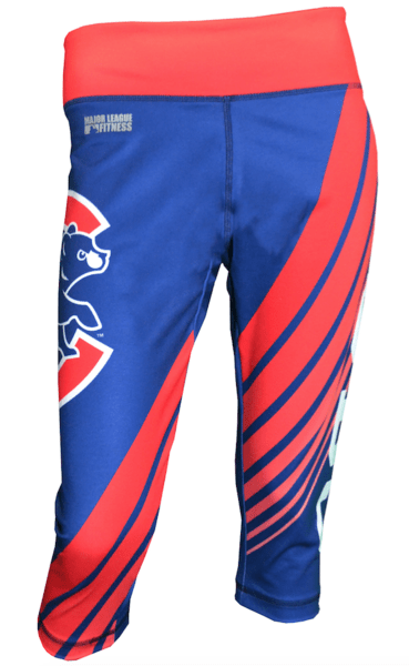 Chicago Cubs AOP Sublimated Capri Leggings for Women product image 1, provided for visual reference and product detail review