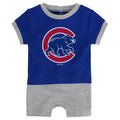 Infant Chicago Cubs Royal/ Gray Base Runner Romper product image 1, provided for visual reference and product detail review