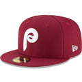 Philadelphia Phillies New Era Maroon Cooperstown Collection Wool 59FIFTY Fitted Hat for Men product image 1, provided for