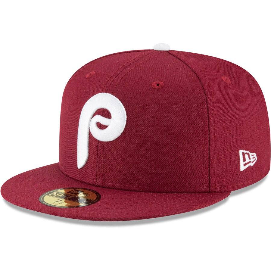 Philadelphia Phillies New Era Maroon Cooperstown Collection Wool 59FIFTY Fitted Hat for Men product image 1, provided for