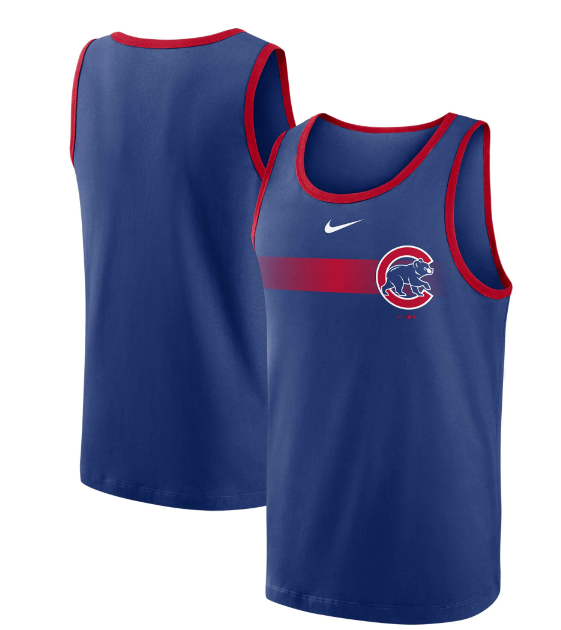 Chicago Cubs Nike Royal Overlay Fade Classic Tank Top for Men product image 1, provided for visual reference and product