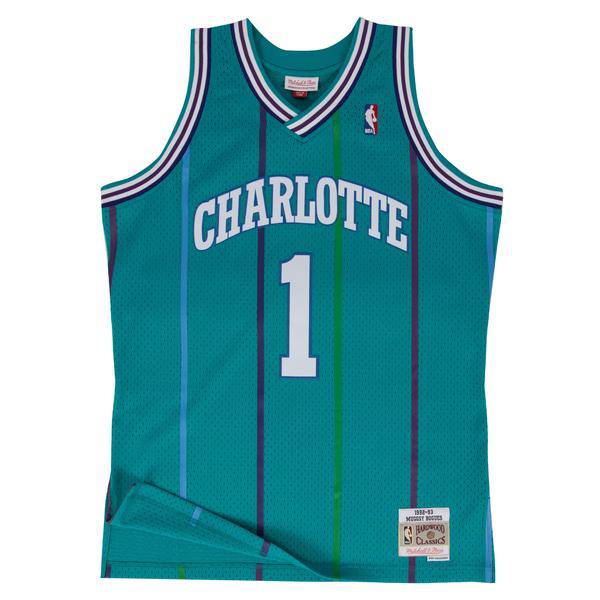 Men’s Muggsy Bogues Charlotte Hornets 1992-93 Swingman Replica Jersey By Mitchell & Ness product image 3, provided for