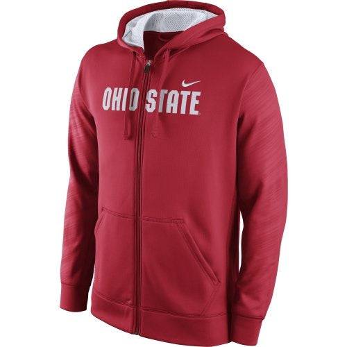 Ohio State Nike KO Therma Fit Zip Up Red Warp Hoodie product image 1, provided for visual reference and product detail review