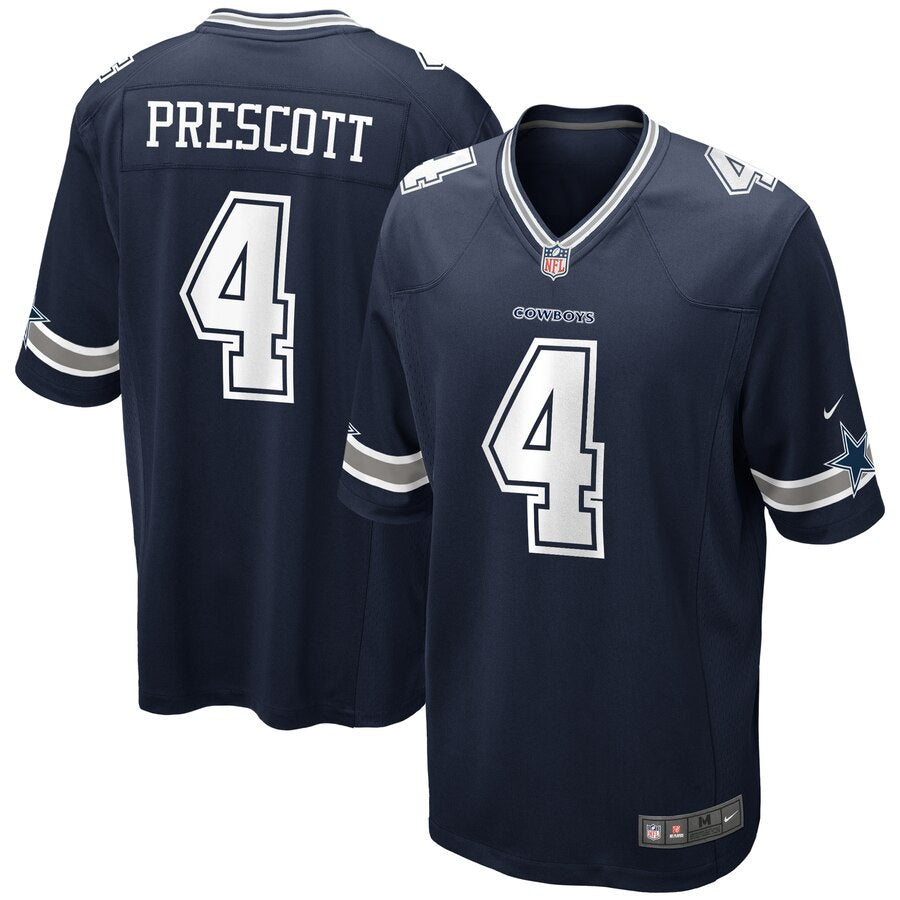 Dallas Cowboys Dak Prescott Nike Navy Game Jersey for Men product image 1, provided for visual reference and product detail