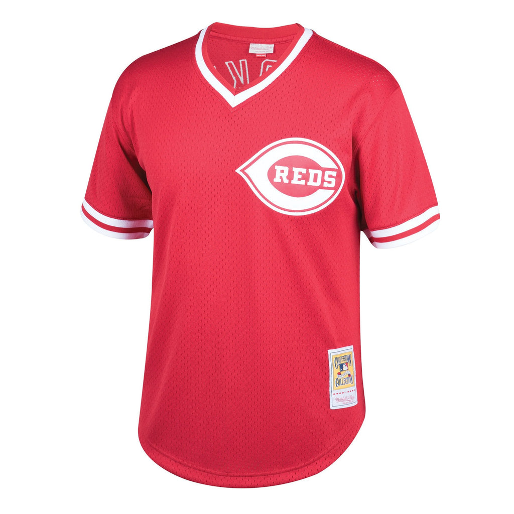 Barry Larkin Cincinnati Reds Mitchell & Ness Cooperstown Collection Authentic Mesh Batting Practice Jersey - Red for Men