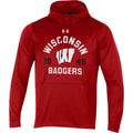 Wisconsin Badgers Under Armour Armourfleece Red Hoodie for Men product image 1, provided for visual reference and product