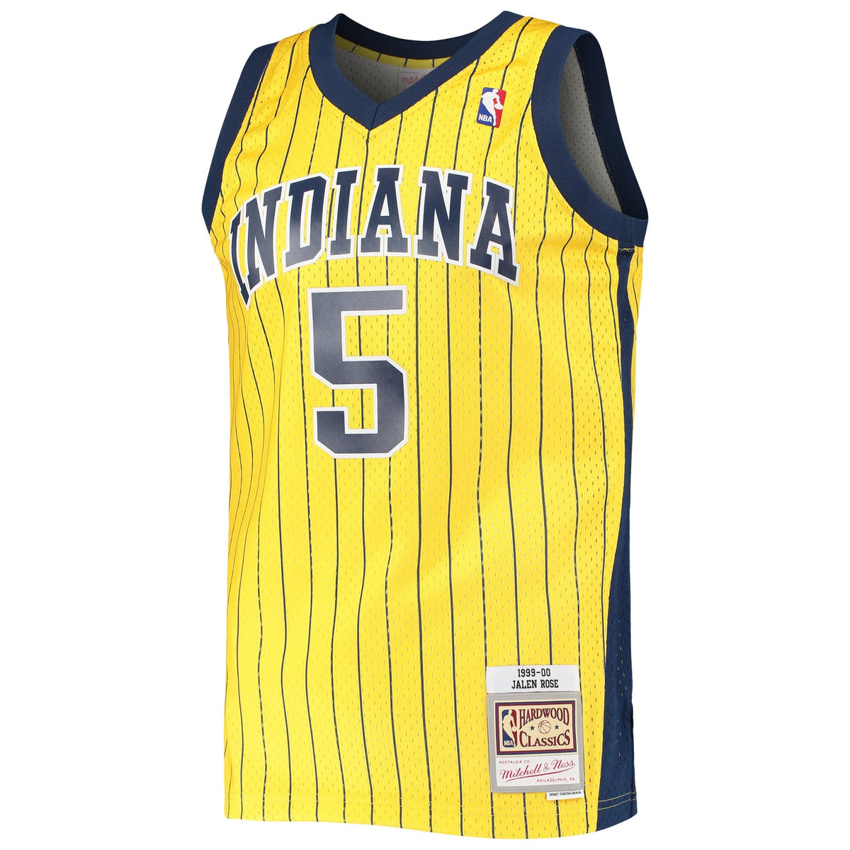 Jalen Rose Indiana Pacers Mitchell & Ness 1999-00 Hardwood Classics Swingman Jersey - Gold for Men product image 2, provided