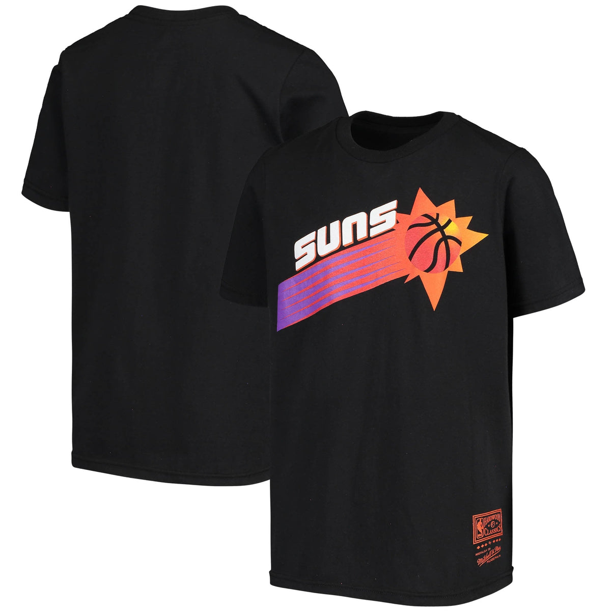 Phoenix Suns Mitchell & Ness Youth Throwback Logo Hardwood Classics Burst T-Shirt - Black product image 1, provided for