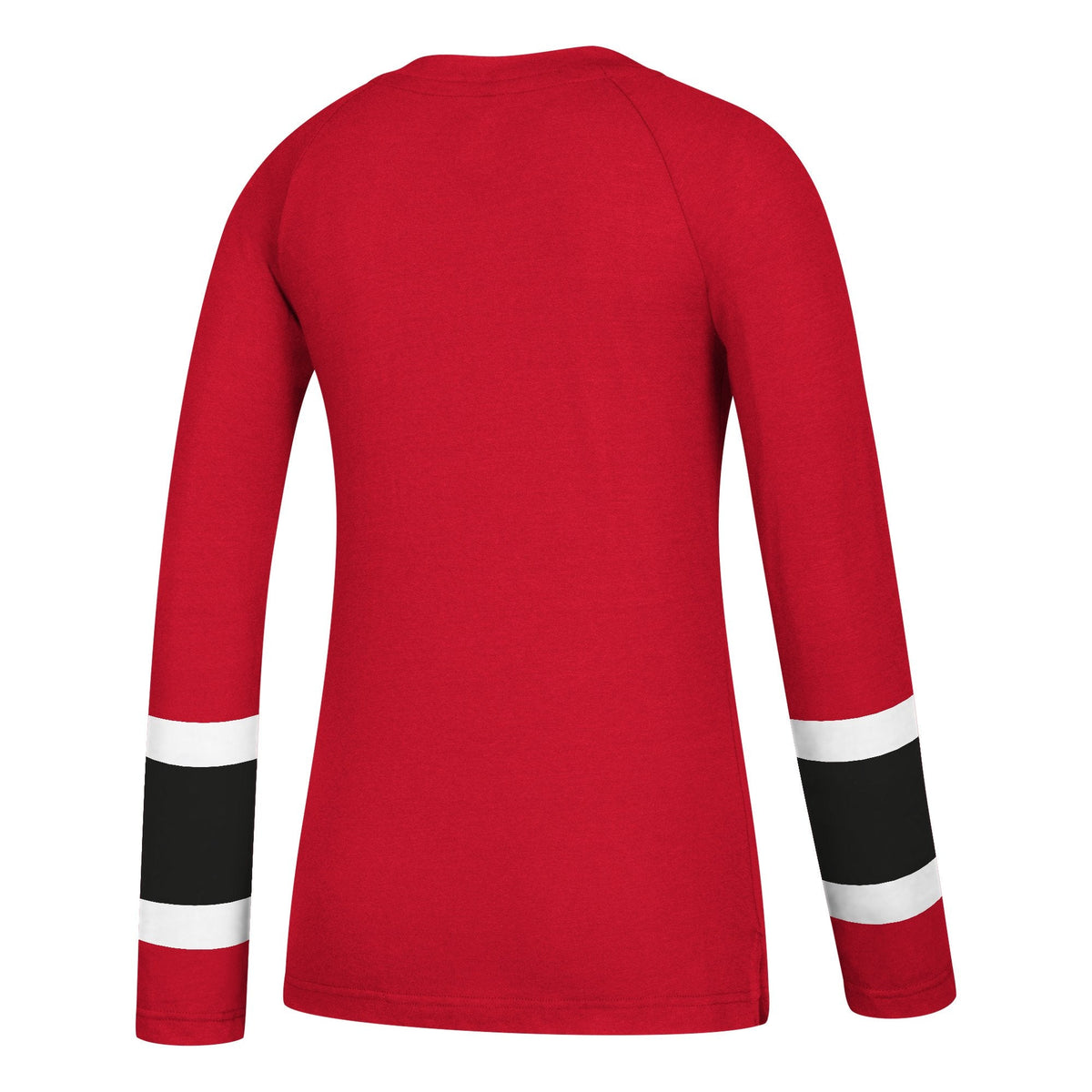 Women’s Chicago Blackhawks adidas Red Long Sleeve Henley T-Shirt product image 2, provided for visual reference and product