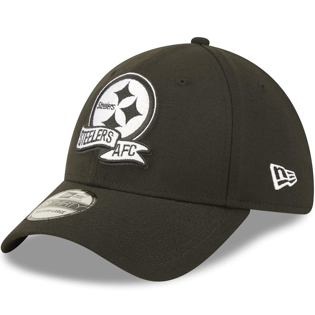 Pittsburgh Steelers New Era Black 2022 Sideline 39THIRTY Flex Hat for Men product image 2, provided for visual reference and