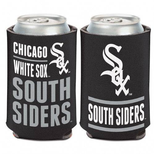 Chicago White Sox Slogan 2 Sided Pinstripe 12 oz. Can Cooler By Wincraft product image 1, provided for visual reference and