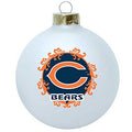 Chicago Bears Large Festive Glass Ornament White product image 1, provided for visual reference and product detail review