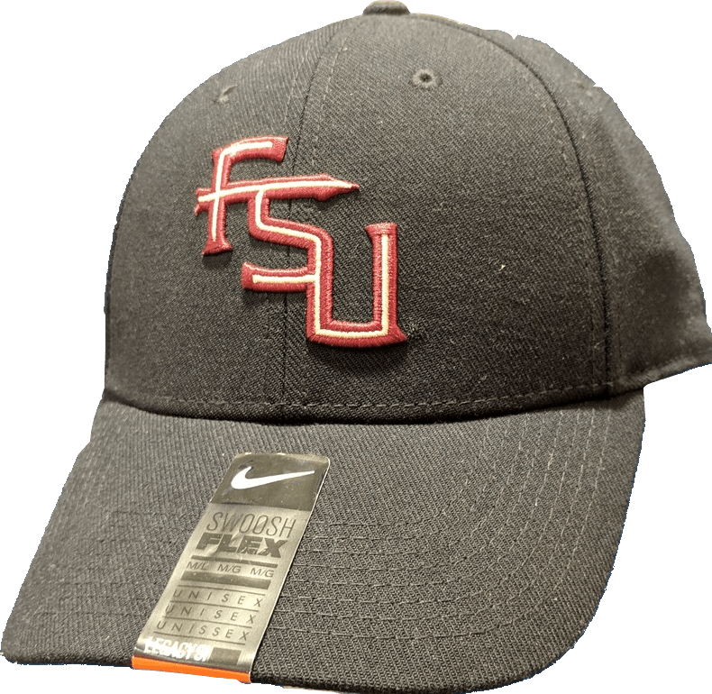 Nike Florida State Seminoles Black Swoosh Flex Performance Hat product image 1, provided for visual reference and product