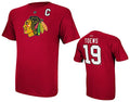 Chicago Blackhawks Jonathan Toews Red Premium Name & Number T-Shirt for Men product image 1, provided for visual reference