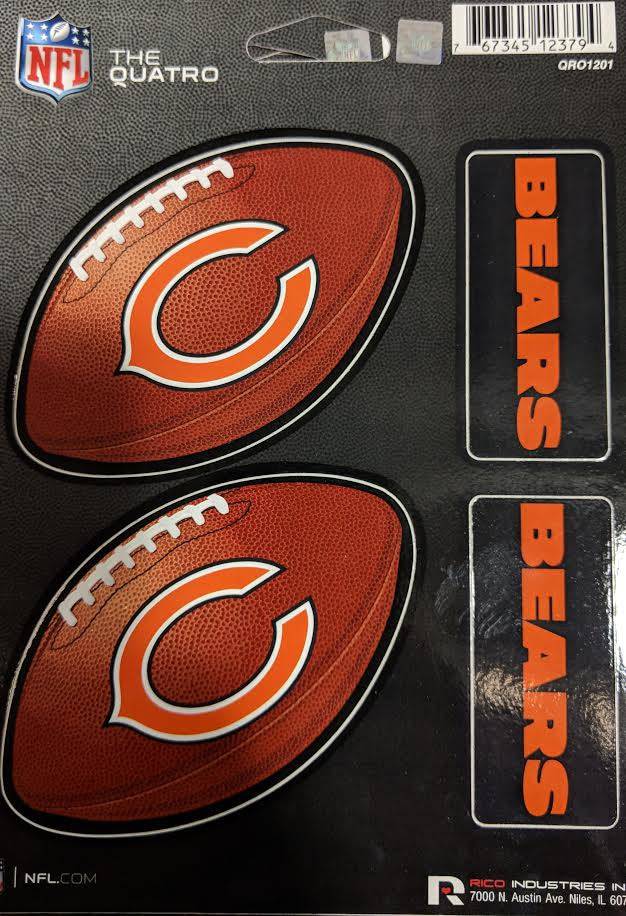 Chicago Bears The Quatro Decal Sheet product image 1, provided for visual reference and product detail review