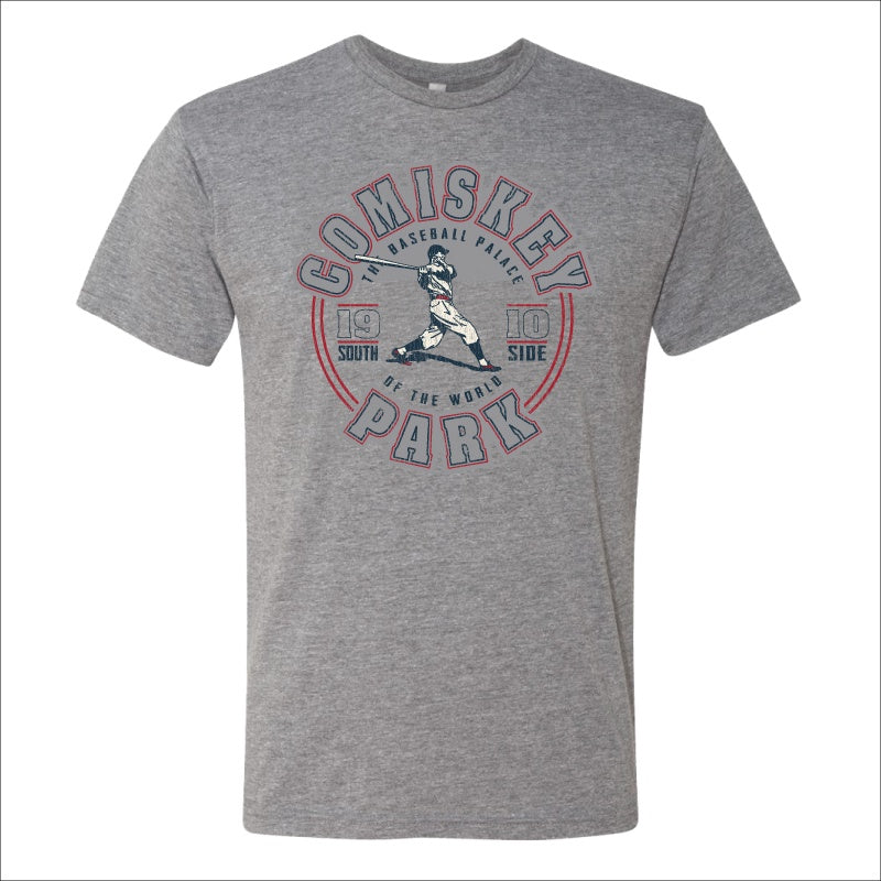 Comiskey Park Heather Gray "The Baseball Palace" T-Shirt for Men product image 1, provided for visual reference and product