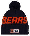 New Era Navy Chicago Bears 2019 NFL Sideline Road "B" Official Sport Knit Hat for Men product image 1, provided for visual