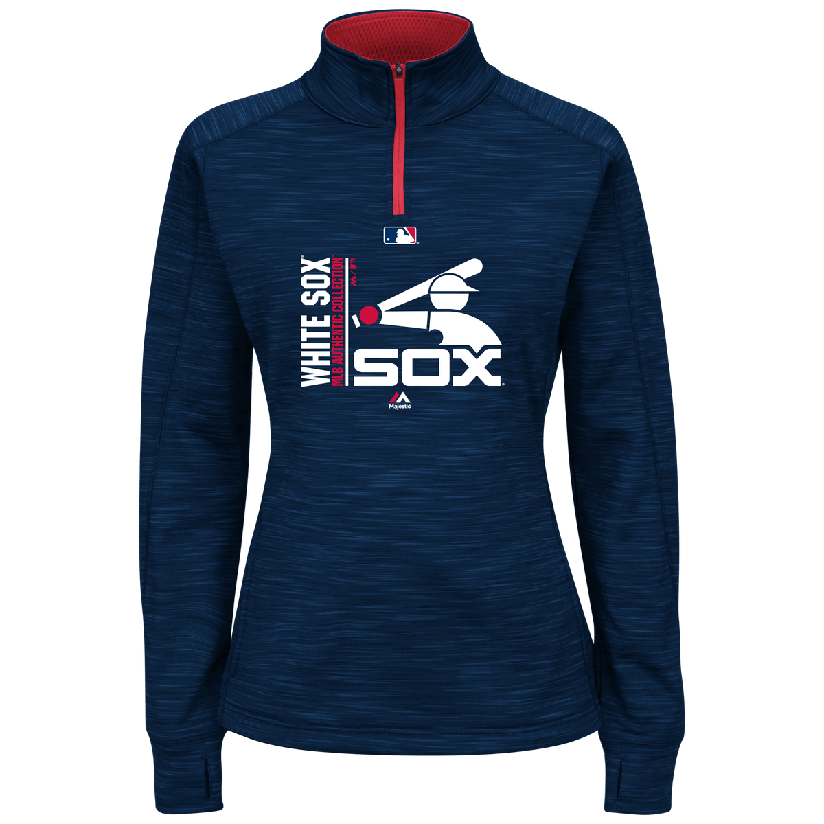 Chicago White Sox Majestic MLB Navy On-Field Icon 1/4 Zip Sweatshirt for Women product image 1, provided for visual