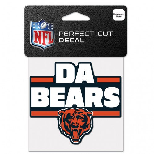 Chicago Bears "DA BEARS" Perfect Cut 4X4 Decal By Wincraft product image 1, provided for visual reference and product detail