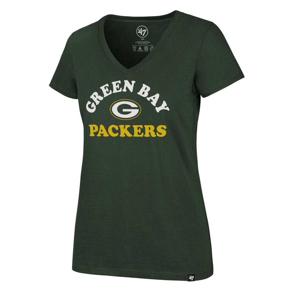 Green Bay Packers NFL Cooper Arch Ultra V-Neck T-Shirt By ’47 Brand for Women product image 2, provided for visual reference
