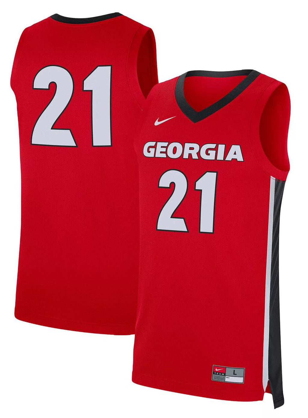 Georgia Bulldogs Nike Replica #21 Basketball Jersey -Red for Men product image 1, provided for visual reference and product