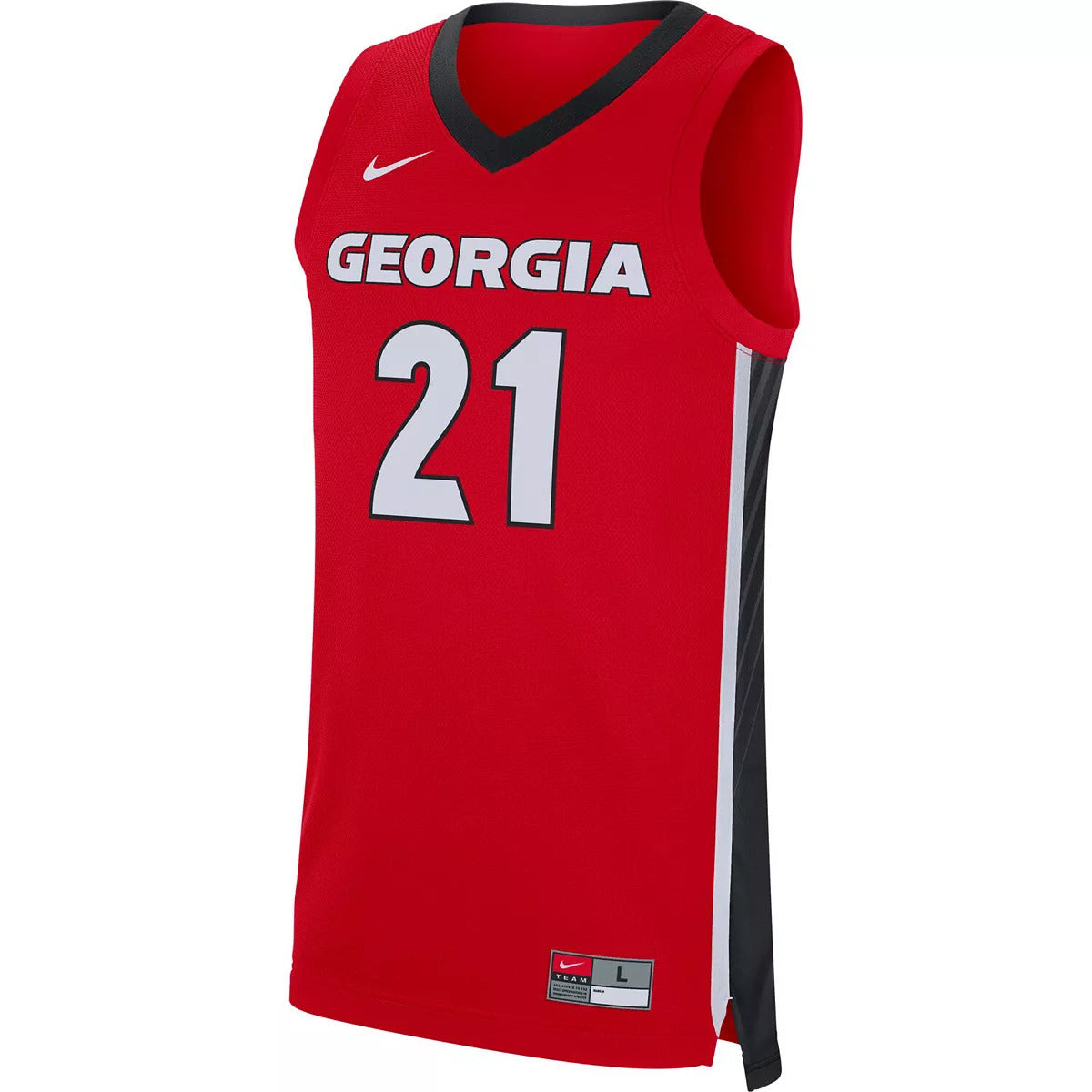 Georgia Bulldogs Nike Replica #21 Basketball Jersey -Red for Men product image 2, provided for visual reference and product