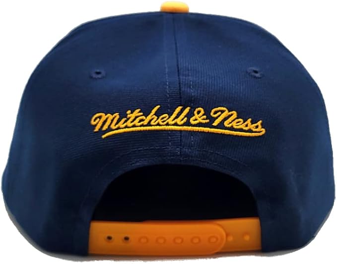 Golden State Warriors Mitchell & Ness Hardwood Classics Reload 2.0 Snapback Hat - Navy/Yellow product image 5, provided for